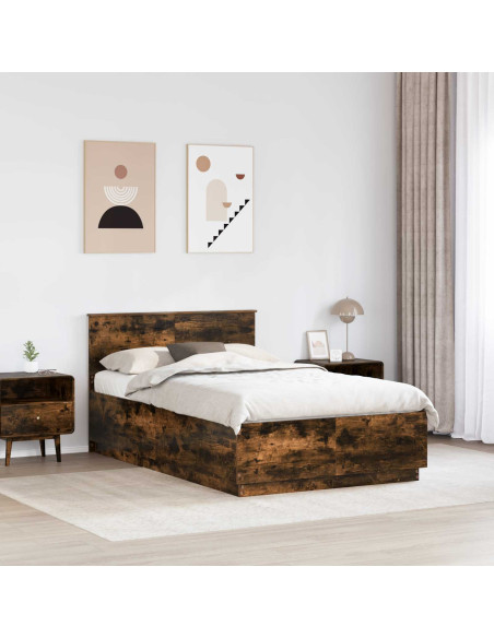 Struttura del letto Rovere fumé 120 x 190 cm Legno multistrato