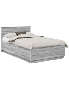 Struttura del letto con testiera Grigio Sonoma 120 x 190 cm 2