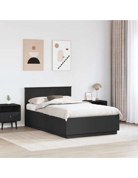 Struttura del letto Nero 120 x 200 cm Legno multistrato