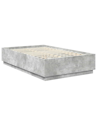 Struttura del letto con testiera Grigio cemento 120 x 200 cm