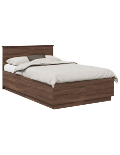 Struttura del letto con testiera Rovere Marrone 120 x 200 cm 2