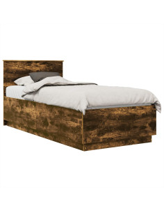 Struttura del letto Rovere fumé 100 x 200 cm Legno multistrato 2