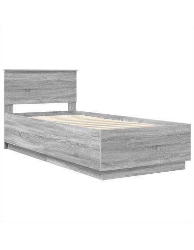 Struttura del letto con testiera Grigio Sonoma 100 x 200 cm