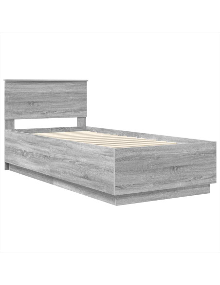 Struttura del letto con testiera Grigio Sonoma 100 x 200 cm