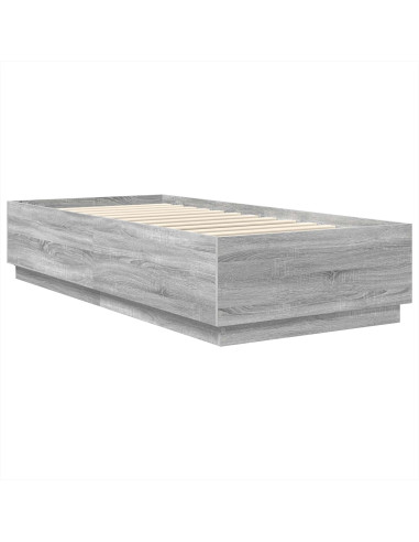 Struttura del letto con testiera Grigio Sonoma 100 x 200 cm