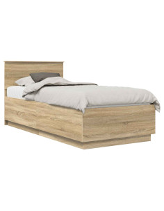 Struttura del letto Rovere Sonoma 90 x 190 cm Legno multistrato 2