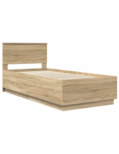Struttura del letto Rovere Sonoma 90 x 190 cm Legno multistrato