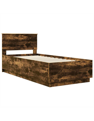 Struttura del letto Rovere fumé 90 x 190 cm Legno multistrato