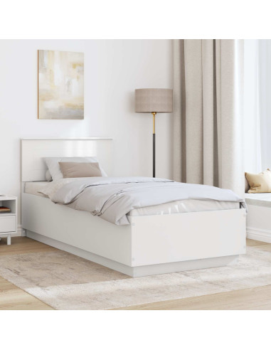 Struttura del letto Bianco 90 x 200 cm Legno multistrato