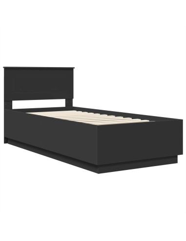 Struttura del letto Nero 90 x 200 cm Legno multistrato