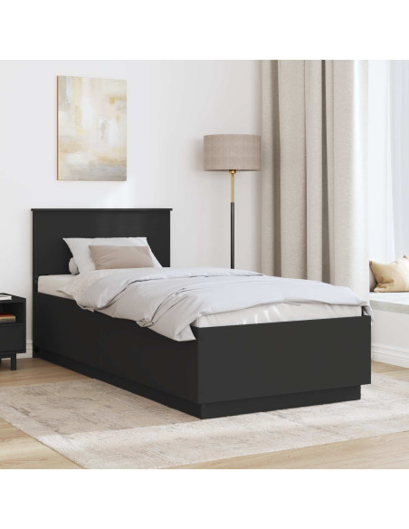 Struttura del letto Nero 70 x 190 cm Legno multistrato