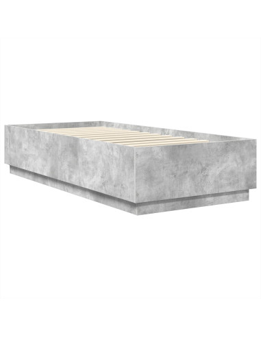 Struttura del letto con testiera Grigio cemento 70 x 190 cm