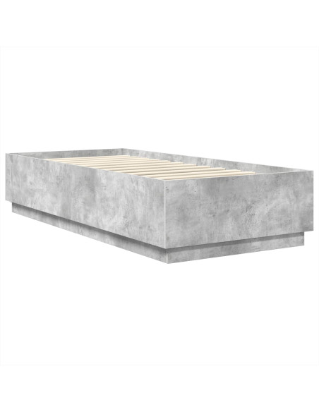 Struttura del letto con testiera Grigio cemento 70 x 190 cm