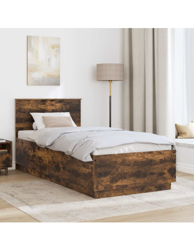 Struttura del letto Rovere fumé 70 x 190 cm Legno multistrato