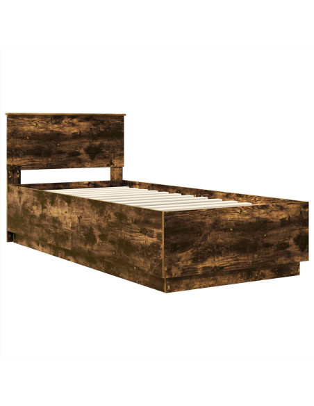 Struttura del letto Rovere fumé 70 x 190 cm Legno multistrato