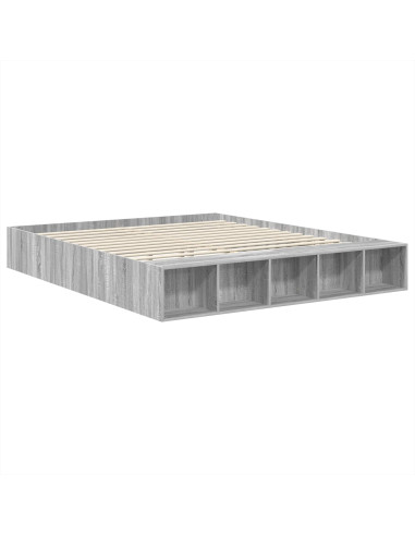 Struttura del letto con lo scaffale Grigio Sonoma 200 x 200 cm