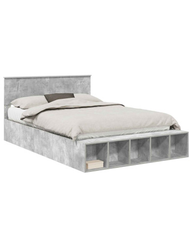 Struttura del letto con lo scaffale Grigio cemento 160 x 200 cm