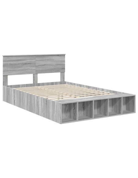 Struttura del letto con lo scaffale Grigio Sonoma 150 x 200 cm