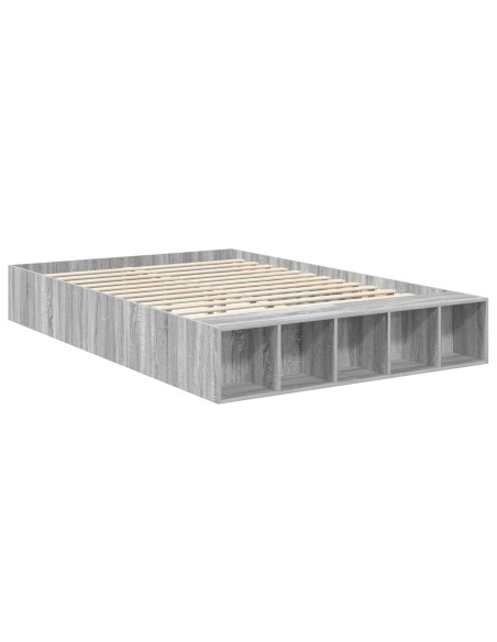 Struttura del letto con lo scaffale Grigio Sonoma 140 x 200 cm
