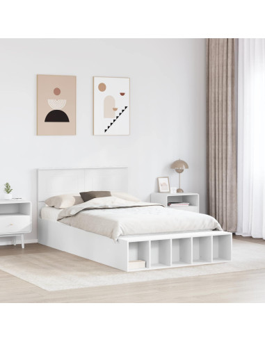 Struttura del letto Bianco 135 x 190 cm Legno multistrato