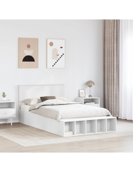 Struttura del letto Bianco 135 x 190 cm Legno multistrato