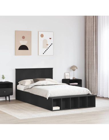Struttura del letto Nero 135 x 190 cm Legno multistrato