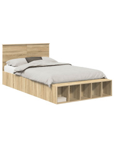 Struttura del letto con lo scaffale Rovere Sonoma 135 x 190 cm 2