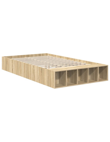 Struttura del letto con lo scaffale Rovere Sonoma 135 x 190 cm