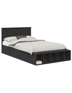 Struttura del letto Nero 120 x 190 cm Legno multistrato 2