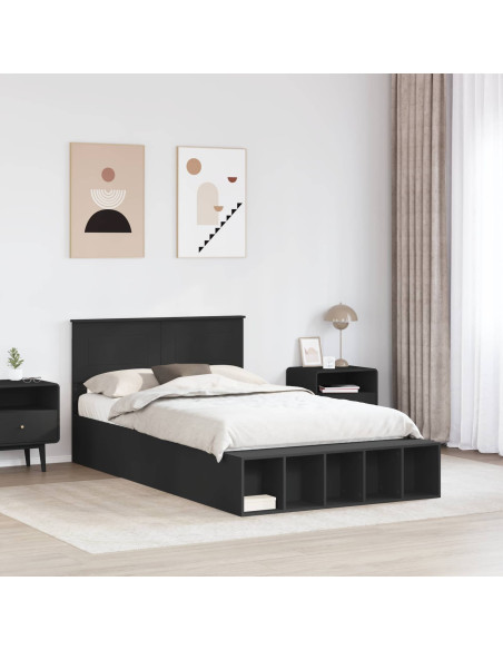 Struttura del letto Nero 120 x 190 cm Legno multistrato