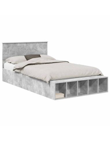 Struttura del letto con lo scaffale Grigio cemento 120 x 190 cm