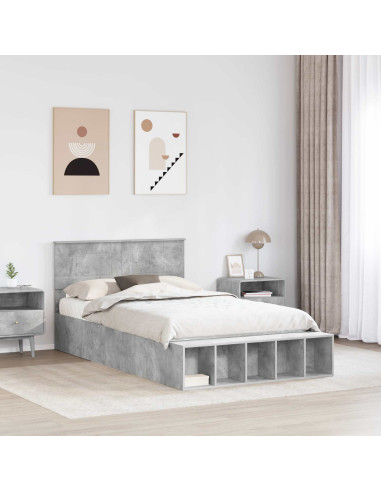 Struttura del letto con lo scaffale Grigio cemento 120 x 190 cm