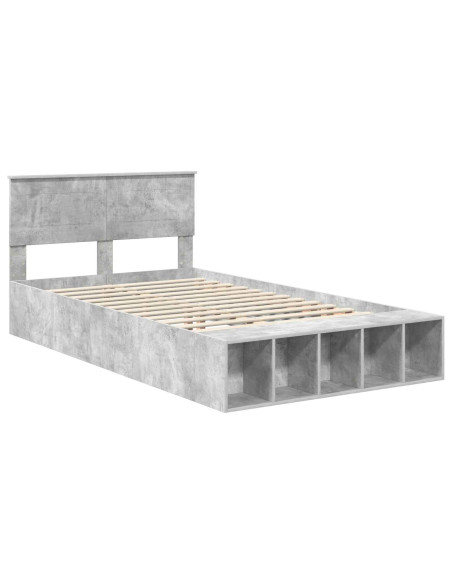 Struttura del letto con lo scaffale Grigio cemento 120 x 190 cm