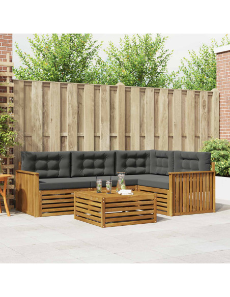 Set di divani da esterno con cuscino 5 pcs Naturale e Antracite