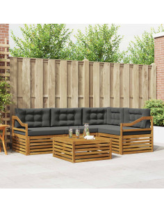 Set di divani da esterno con cuscino 5 pcs Naturale e Antracite