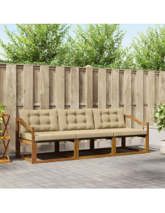 Set di divani da esterno con cuscino 3 pcs Naturale e Beige