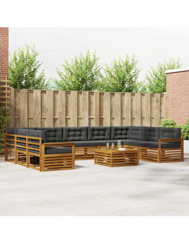 Set di divani da esterno 10 pcs Naturale e Antracite