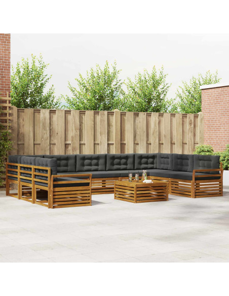 Set di divani da esterno 10 pcs Naturale e Antracite