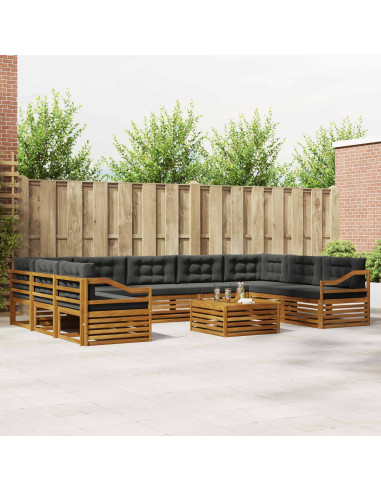 Set di divani da esterno 10 pcs Naturale e Antracite