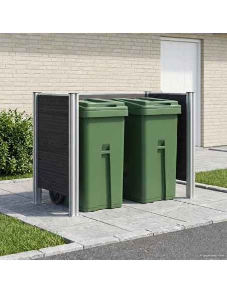 Recinzione Contenitore per Rifiuti Grigio 161 x 85 x 115 cm