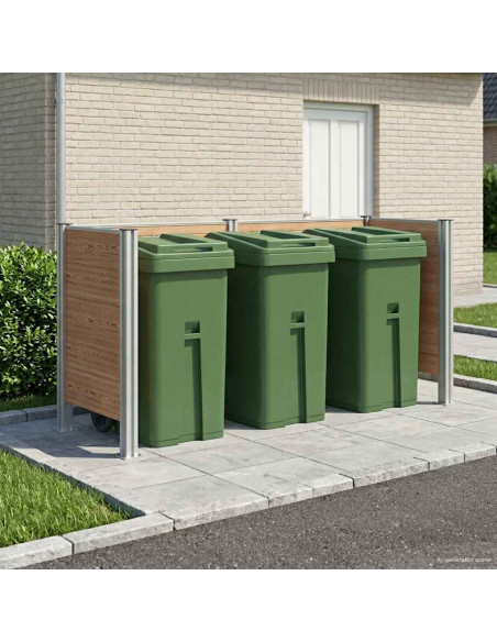 Recinzione Contenitore per Rifiuti Marrone 237 x 85 x 115 cm