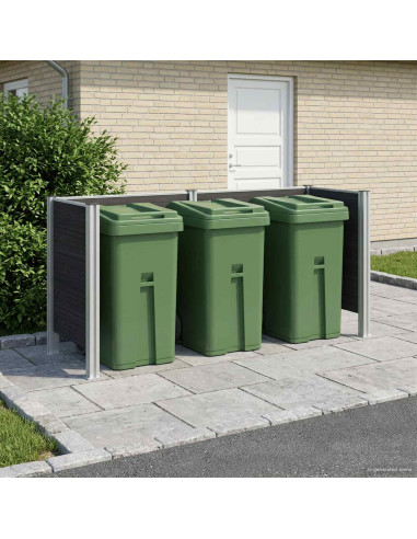 Recinzione Contenitore per Rifiuti Grigio 237 x 85 x 115 cm