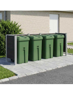 Recinzione Contenitore per Rifiuti Grigio 315 x 85 x 115 cm