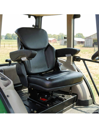 Sedile per trattore con sospensione Nero 60 x 58 x 72 cm