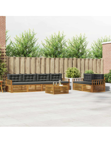 Set di divani da esterno con cuscino 7 pcs Naturale e Antracite