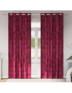 Tende in Velluto 2 pcs Rosso vino 225 x 140 cm Velluto