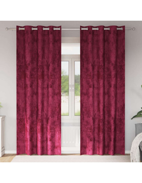 Tende in Velluto 2 pcs Rosso vino 225 x 140 cm Velluto