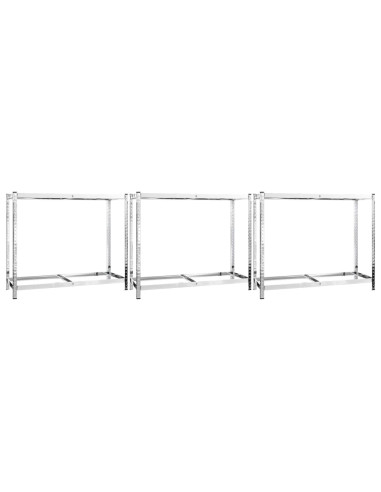 Portapneumatici a 2 Livelli 3pz Argento 110x40x110cm in Acciaio