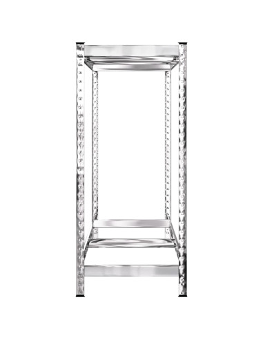 Portapneumatici a 2 Livelli 3pz Argento 110x40x110cm in Acciaio