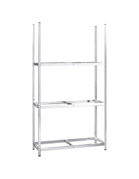 Portapneumatici a 3 Livelli Argento 110x40x200 cm in Acciaio
